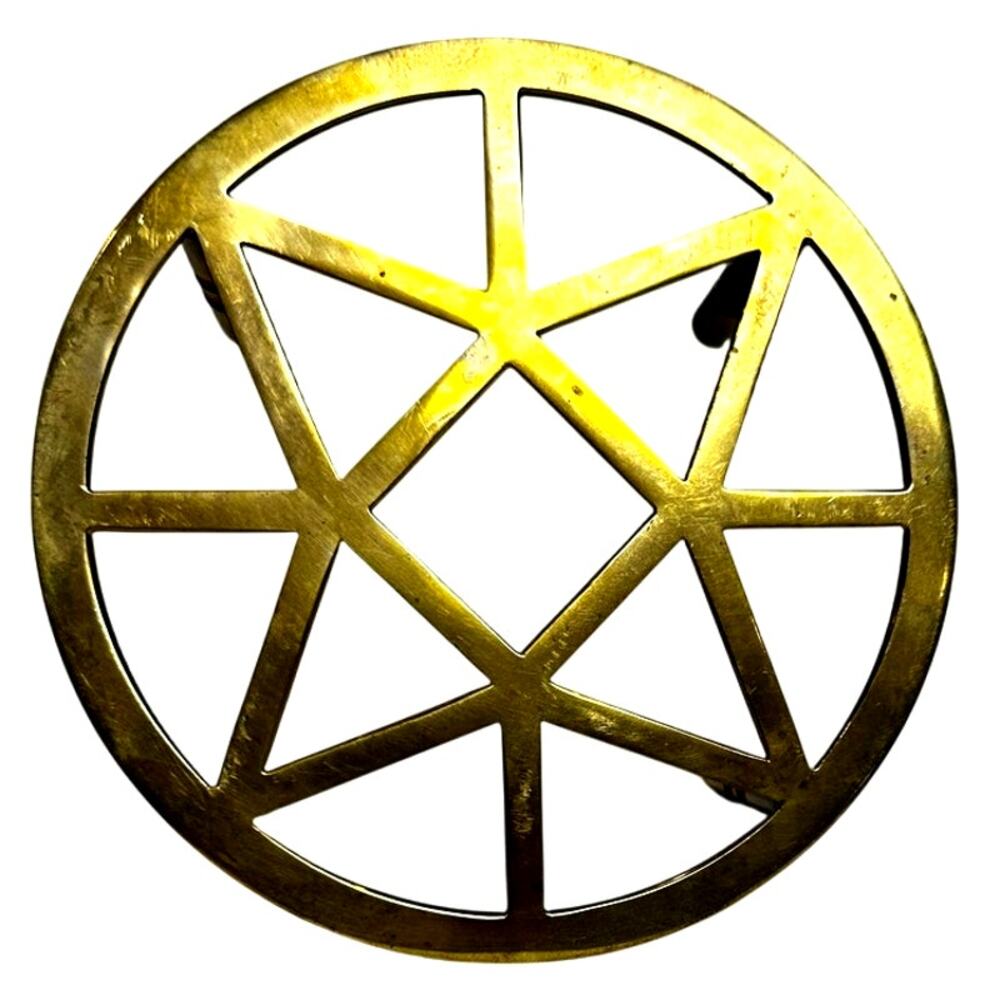 MCM Star Design Solid Brass Vintage Trivet Teapot Kettle Plant Bowl Stand